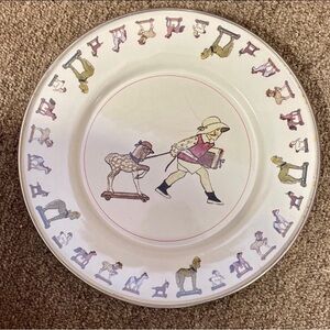 Vintage 2001 Golden Rabbit Hobby Horse Parade Child’s Enamel Plate/ Decor